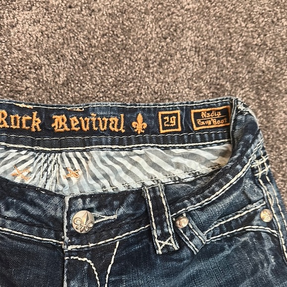 Rock Revival Dark Blue Jeans with Embroidered Pockets - Picture 3 of 3